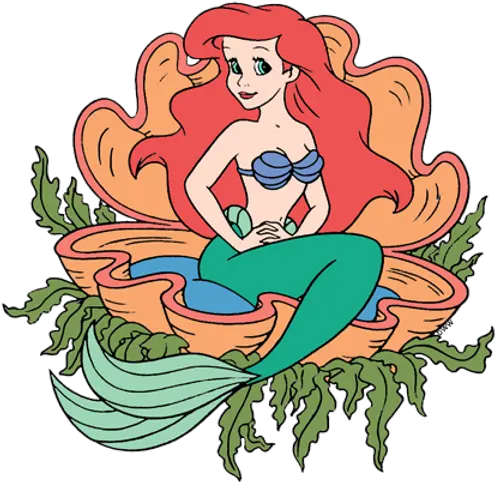  The Little Mermaid Ariel Sitting On Shell Png Little Mermaid Icon