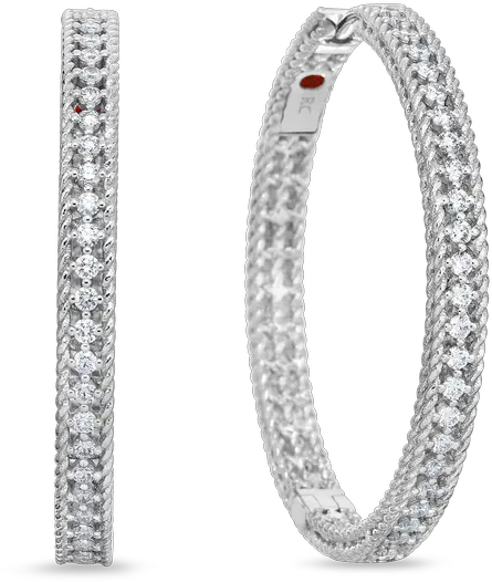  Roberto Coin 18k Gold U0026 Diamond Symphony Princess 30mm Hoop Solid Png Gucci Icon Twirl Earrings