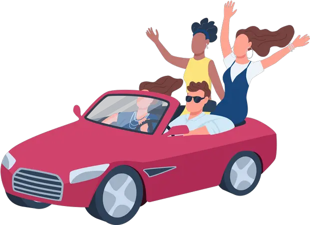  Red Convertible Car Illustrations Images U0026 Vectors Royalty Car With People Animated Png Person Icon Free Vector