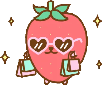  Strawberry Fruit Sticker Strawberry Fruit Cute Discover Girly Png Cute Strawberry Icon