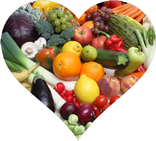  Veggie Fruits And Vegetables Heart Png Veggie Png