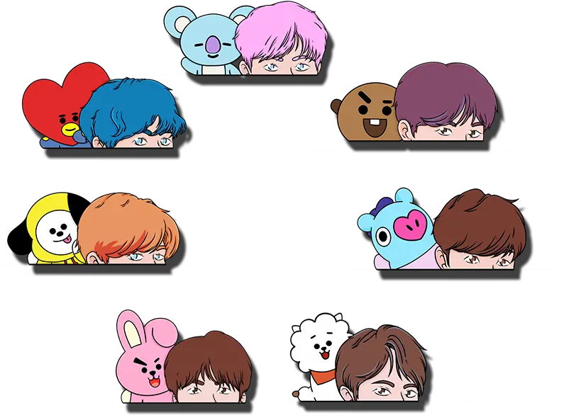  Bts X Bt21 Peekers Cartoon Png Bt21 Png