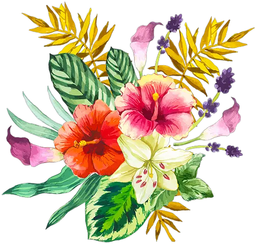  Download Live Peacefullyeat Blissfully Beautiful Bouquet Png Tropical Flowers Png