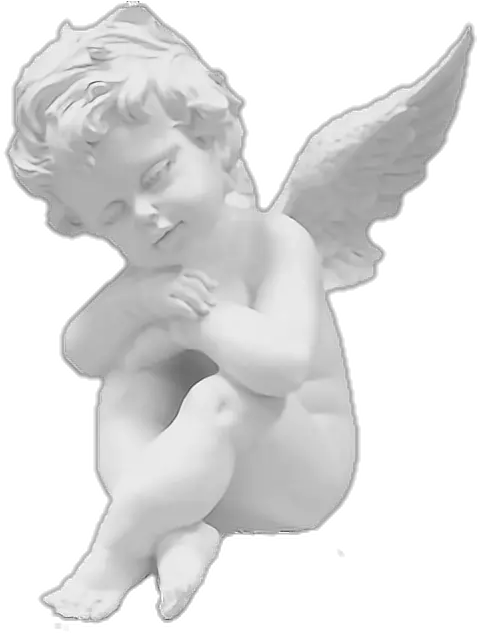  Download Hd Angel Sticker Figurka Anioek Siedzcy Na Kuli Angels Aesthetic White And Black Png Angel Transparent