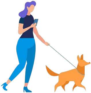  Premium Girl Walking With Dog Illustration Download In Png U0026 Vector Format Woman Walking With Dog In The Park Clipart People Walking Dog Png