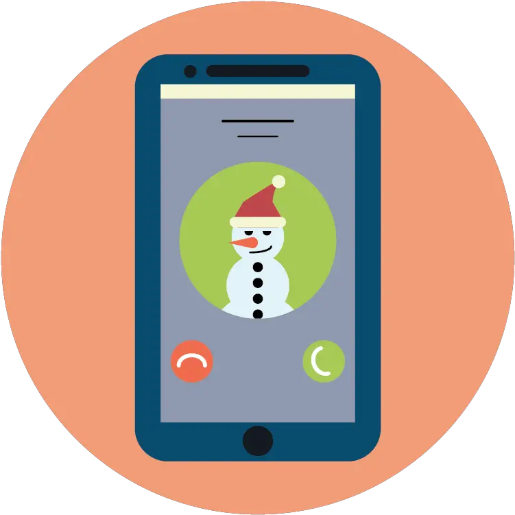  Christmas Phone Call Snowman Art Icon Graphic By Smartphone Png Snowman Icon Png