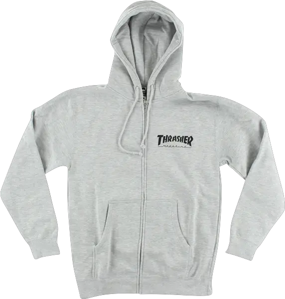  Thrasher Skate Mag Zip Hdswt L Heather Grey Thrasher Grey Zip Up Hoodie Png Thrasher Png