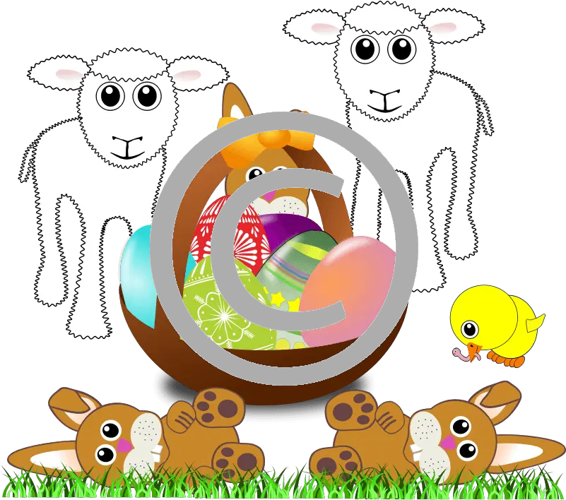  Easter Bunny With Eggs Sheep And Chick Easter Egg Png Chick Png