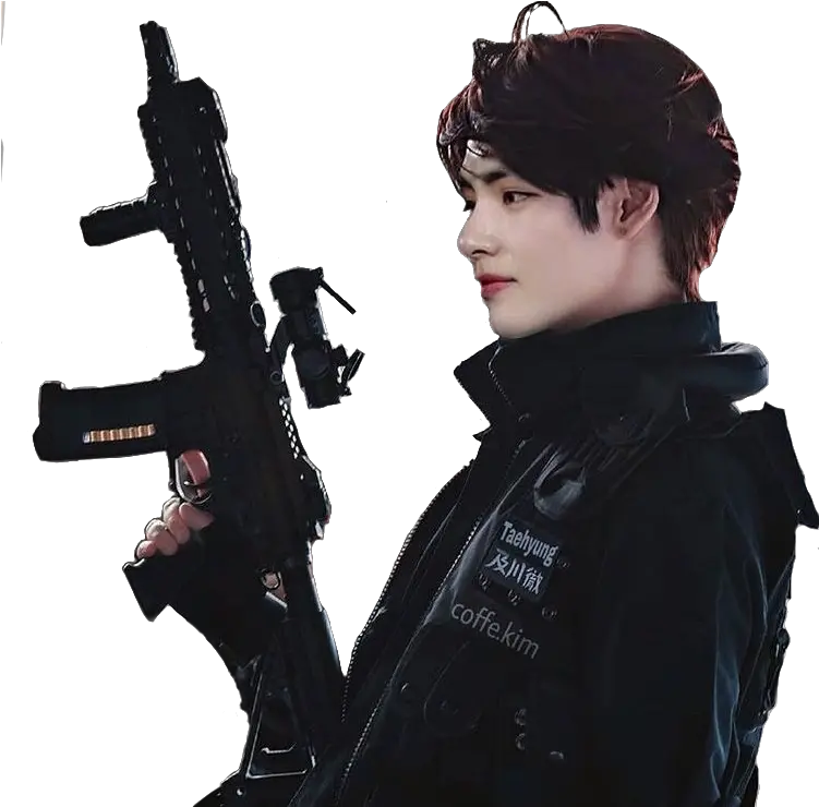  Taehyung V Bts Png Sticker By Marianachamorra Bts V Pic With Gun Taehyung Png