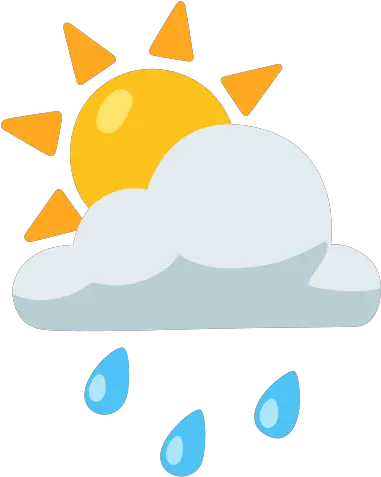  Sun Behind Rain Cloud Emoji Nuvem Com Sol Png Cloud Icon Android