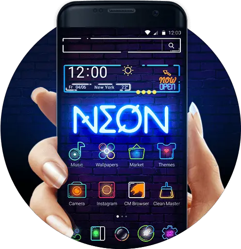  Neon Lights Shining Launcher 1 Technology Applications Png Cm Browser Icon