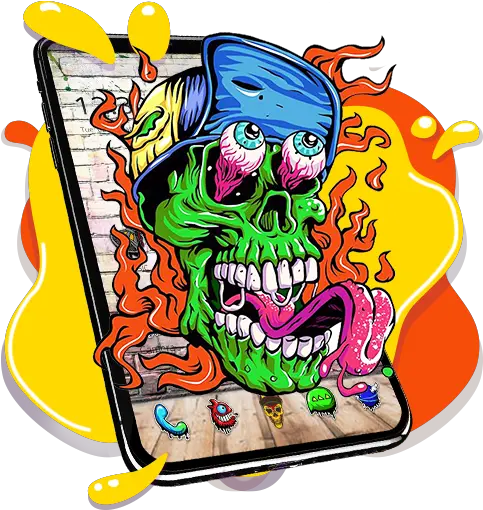  Updated Wicked Horror Graffiti Skull Theme Pc Android Cartoon Zombie Hat Png Horror Icon Wallpaper