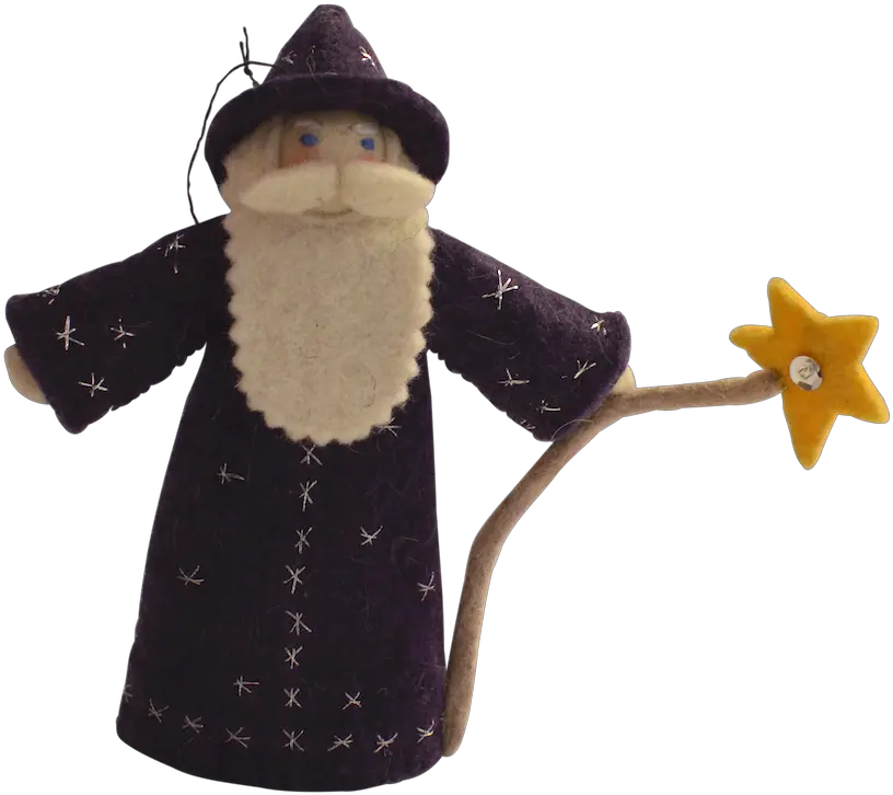  Merlin Wizard Felted Doll Figurine Png Wizard Beard Png