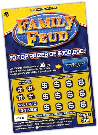  How To Enter Pa Lotteryu0027s Family Feud Second Chance Drawings Vertical Png Family Feud Logo Transparent