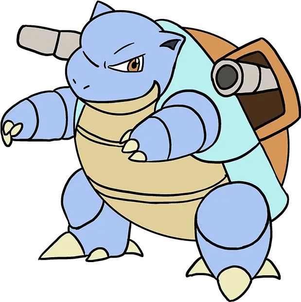  How To Draw Blastoise Pokémon Really Easy Drawing Tutorial Easy Pokemon Blastoise Drawing Png Blastoise Png