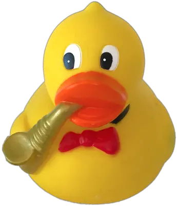  Download Saxophone Player Rubber Duck Duck With Red Bowtie Png Rubber Ducky Transparent Background