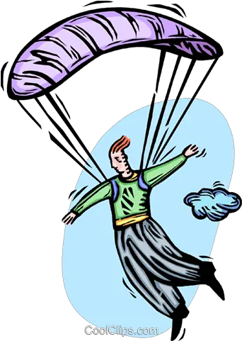  Download Man Floating To Earth With A Parachute Royalty Free Clip Art Png Parachute Png