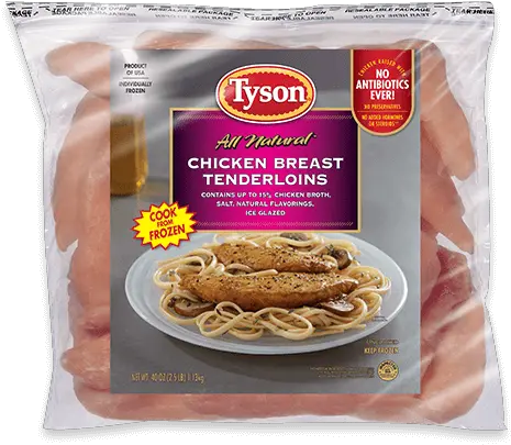  Frozen White Meat Chicken Tenders Tyson Frozen Chicken Breast Tenderloins Png Chicken Tenders Png