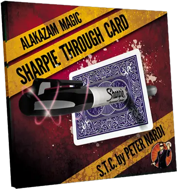  Sharpie Through Card Gimmick And Online Instructions Blue By Alakazam Magic Dvd Sharpie Through Card Png Sharpie Png