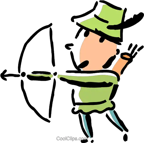  Robin Hood With His Bow And Arrow Royalty Free Vector Clip Bogen Clipart Png Robin Hood Png