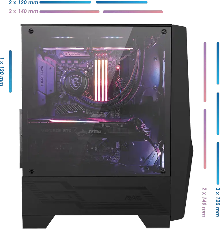  Mag Forge 100r Gaming Case The Most Innovative Msi Mag Forge 100r Rgb Tower Png Fan Icon On Computer Case