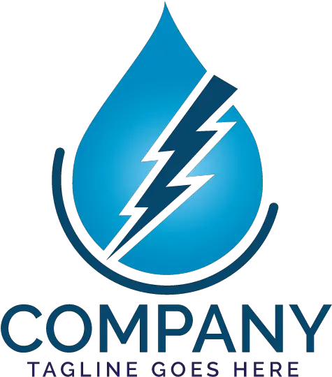  Water Drop And Lightning Bolt Logo Graphic Design Png Lightning Bolt Logo