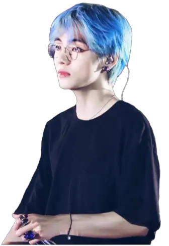  Taeslover13 Tumblr Blog With Posts Tumbralcom Taehyung With Blue Hair Transparent Png Kim Taehyung Png