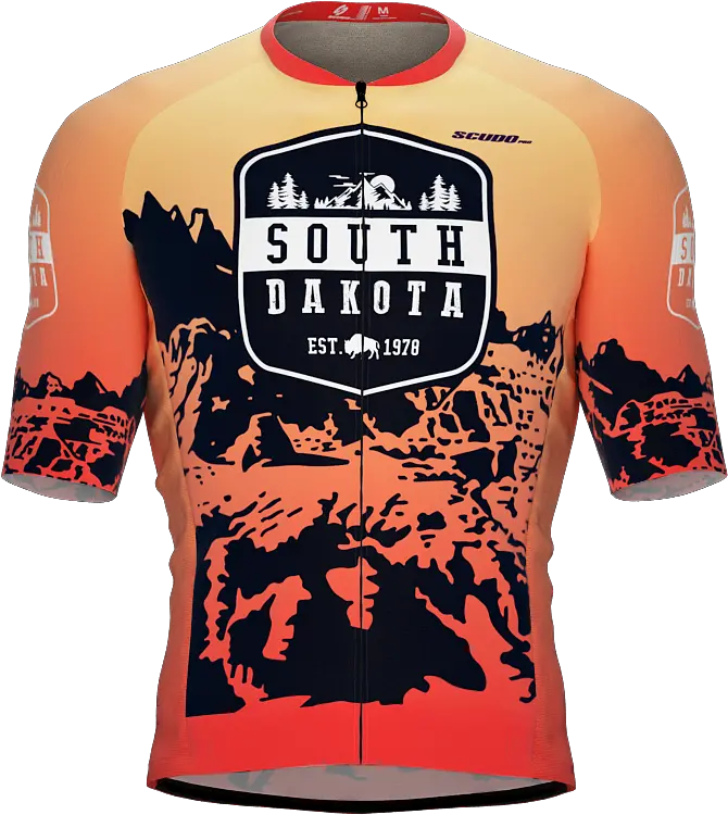  Scudopro Pro Elite Short Sleeve Cycling Jersey South Dakota Usa State Icon Landmark Symbol Identity Men And Women Short Sleeve Png Men And Women Icon