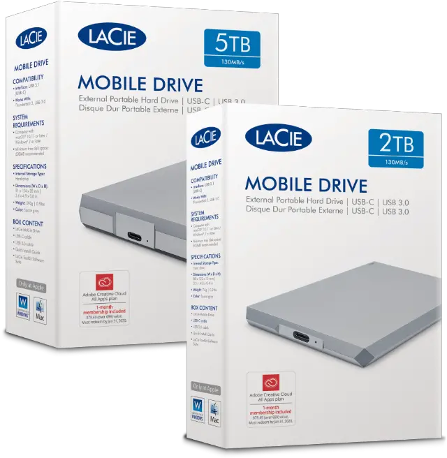  Lacie Mobile Drive Usbc External Hard Drive Lacie Us Lacie Usb Drive 1tb Sthy1000800 Png Hard Drive Png