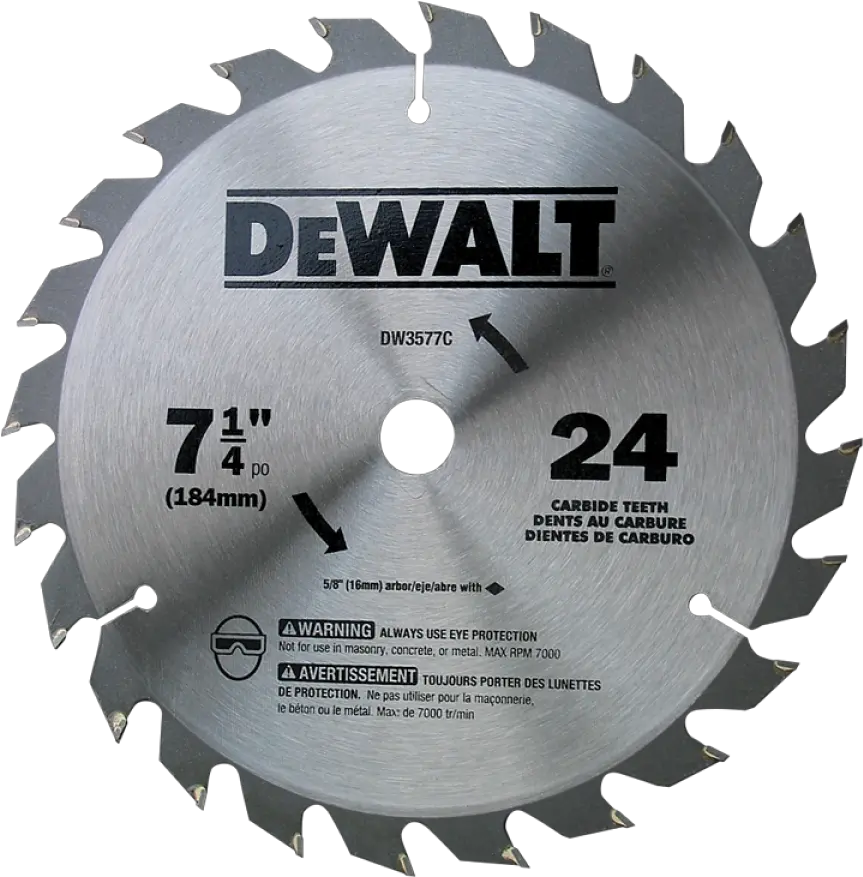  7 14 24 Teeth Saw Blade Dewalt 08007024 Woodworking Dewalt Blade Png Saw Blade Png