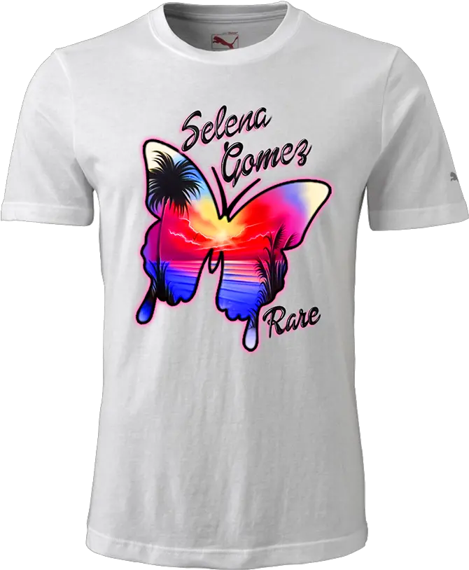  Selena Gomez U201crareu201d Butterfly Airbrush Inspired T Shirt Digital Album Selena Gomez Rare T Shirt Png Selena Png