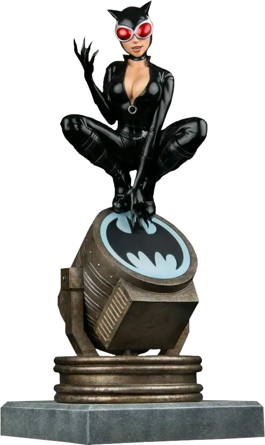  Batman Catwoman On Batsignal Limited Edition 16th Scale Statue Limited Edition Catwoman On Light Up Batman Signal Png Catwoman Png