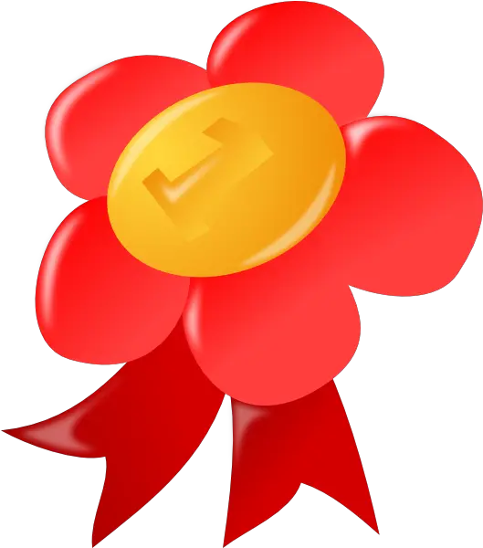  Red First Place Award Ribbon Clip Art Vector Flower Medal Png Award Ribbon Icon