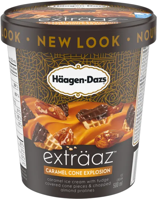  Exträaz Caramel Cone Explosion Ice Cream Haagen Dazsca Cookie And Cream Ice Cream Haagen Dazs Png Explosion Transparent