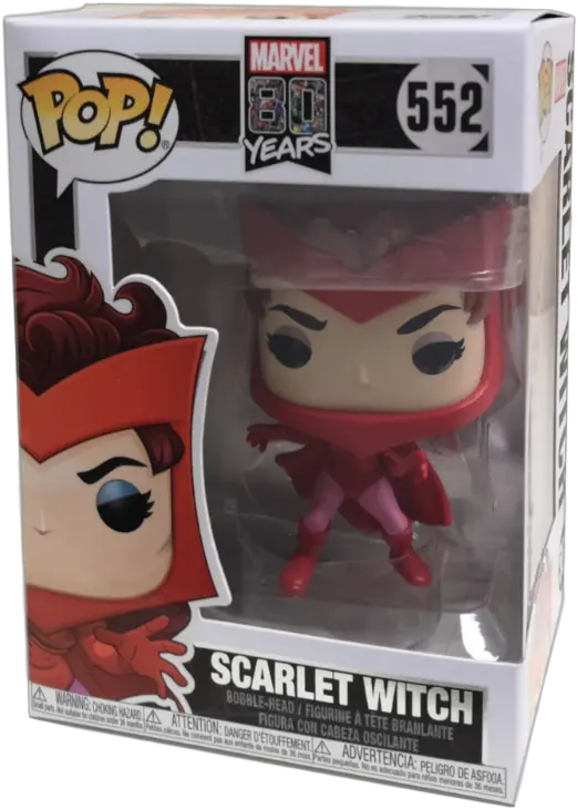  Pop Marvel 80 Years 552 Scarlet Witch Bobble Head Vinyl Figure Funko Pop Game Of Thrones 02 Png Scarlet Witch Png