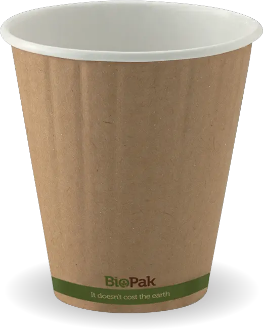  Biopak 8oz 90mm Double Wall Coffee Cups Kraft 1000ctn Biodegradable Cups Biopak Png Double Cup Png