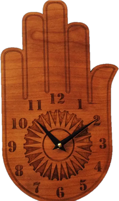  Hand And Teapot Shaped Wooden Clock For Wall Hanging Relojes En Madera Para Colgar En La Pared Png Clock Hands Png