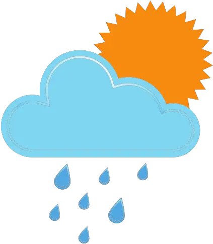  Rainy Showery Rain Cloud Sun Weather Free Icon Of Gold Png Rain Cloud Transparent