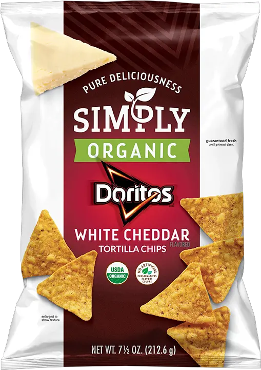  Organic White Cheddar Flavored Tortilla Doritos Simply Organic White Cheddar Flavored Tortilla Chips Png Doritos Logo Png