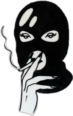  Skimask Girl Girlgang Cigarette Cig Blackandwhite Drawings Girl In Ski Mask Drawing Png Ski Mask Transparent