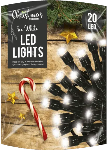  White Led Christmas String Lights 20 Leds With Pdq Christmas Lights Png String Of Christmas Lights Png