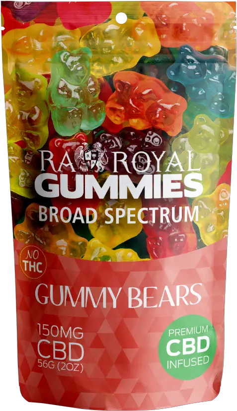  Ra Royal Broad Spectrum Gummy Pouches U2013 150mg Cbd Infused Bears Gummy Candy Png Gummy Bears Png