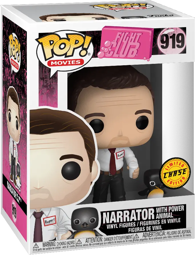  Fight Club Narrator With Power Animal Pop Vinyl Chase Edition Borderlands 3 Claptrap Funko Pop Png Fight Club Icon