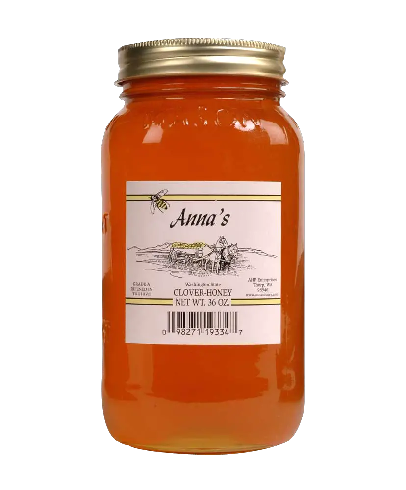  Download Hd Clover Honey 36oz Mason Jar Annas Honey Bottle Of Honey High Resolution Png Jar Jar Binks Transparent