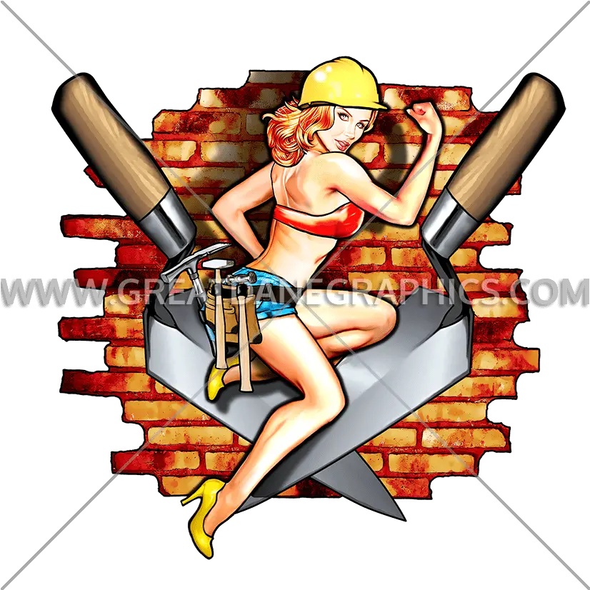  Pinup Girl Bricklayer Pin Up Girl Art Construction Png Pin Up Girl Png