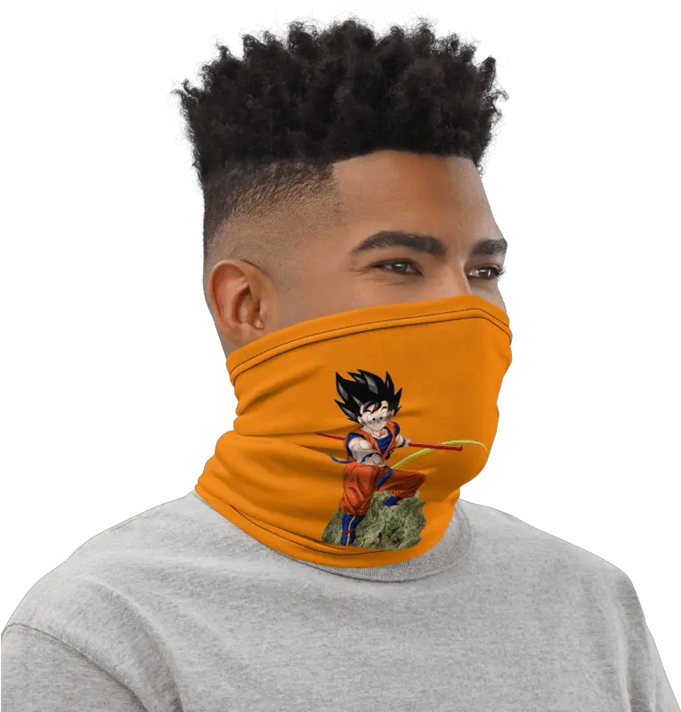  Dbz Goku Riding Weed Nug Orange Face Covering Neck Gaiter Appalachian Trail Neck Gaiter Png Weed Nugget Png