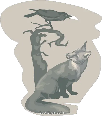  Fox And Raven Royalty Free Vector Clip Art Illustration Fox And Raven Clipart Png Fox Clipart Png