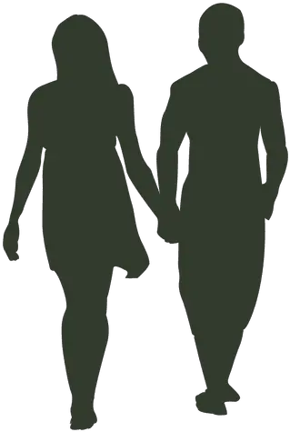  Couple Walking Silhouette Png Image