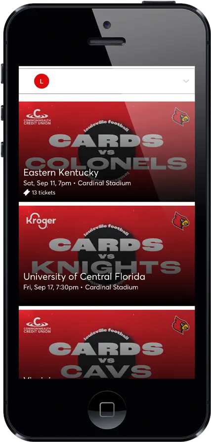  Cardsmobile Ticketing Hub University Of Louisville Athletics Leonardo App Png Ios 7 Passbook Icon