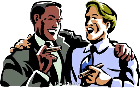  Men Laughing While Smoking A Cigar Royalty Free Vector Clip Two Friends Laughing Png Laugh Png